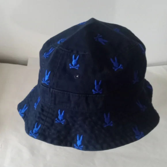 *Psycho Bunny Blue Fishermen's Hat w/ Royal Blue Bunnies-Size: 24" Circumference - Picture 2 of 5